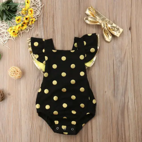

Newborn Infant Baby Girls Polka Dot Romper Jumpsuit Playsuit Clothes Outfit Summer Casual Bodysuits Hot
