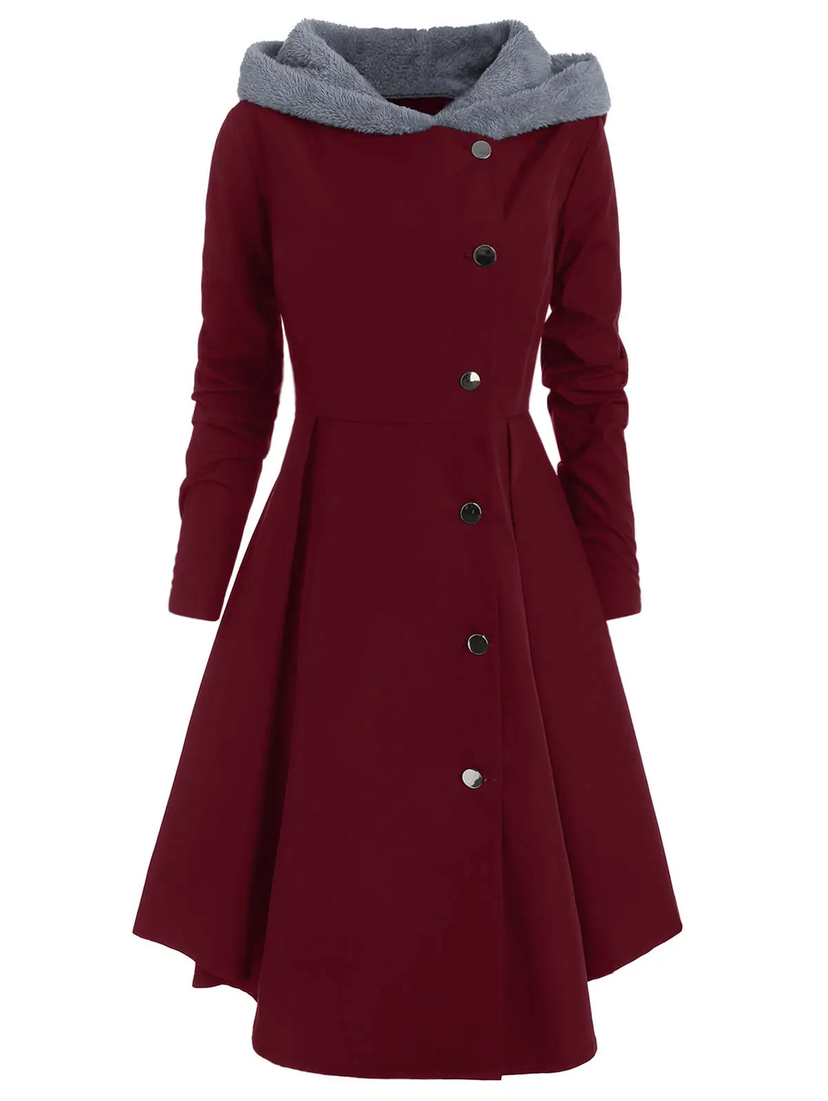 hooded skirt coat
