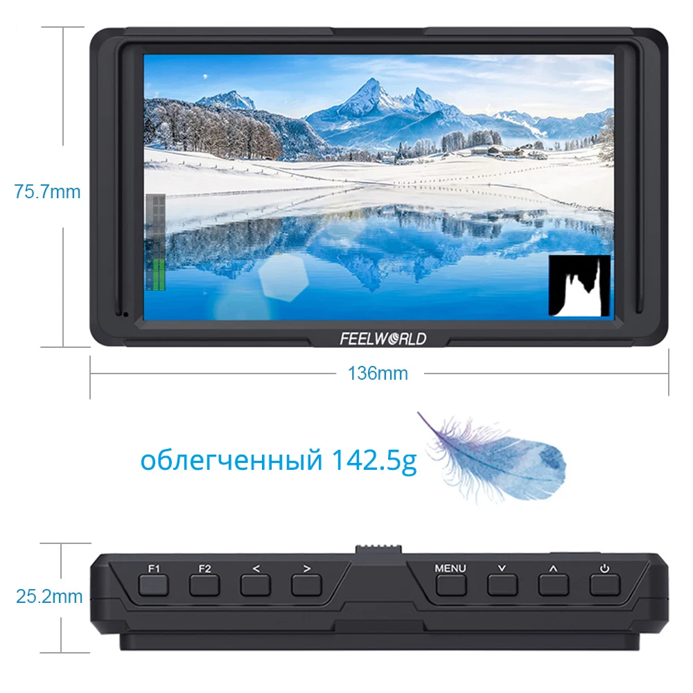 FEELWORLD F5 5 дюймов на камера DSLR поле мониторы 4 к HDMI ips Full HD 1080x1920 ЖК дисплей DC Выход