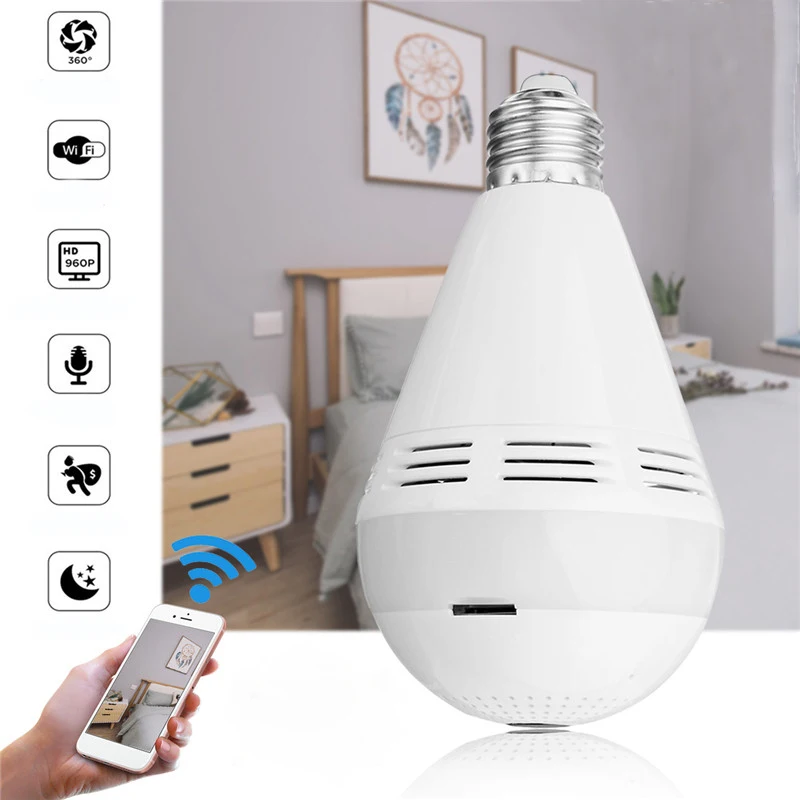 

E27 960P Wireless Bluetooth WIFI 360 Panoramic IP Camera Music LED Bulb AC110-220V