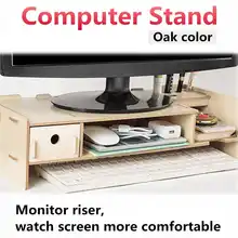 Holz Multi-funktion Desktop Monitor Stand Computer Bildschirm Riser Regal Sockel Starke Laptop Stand Schreibtisch Halter Für Notebook TV