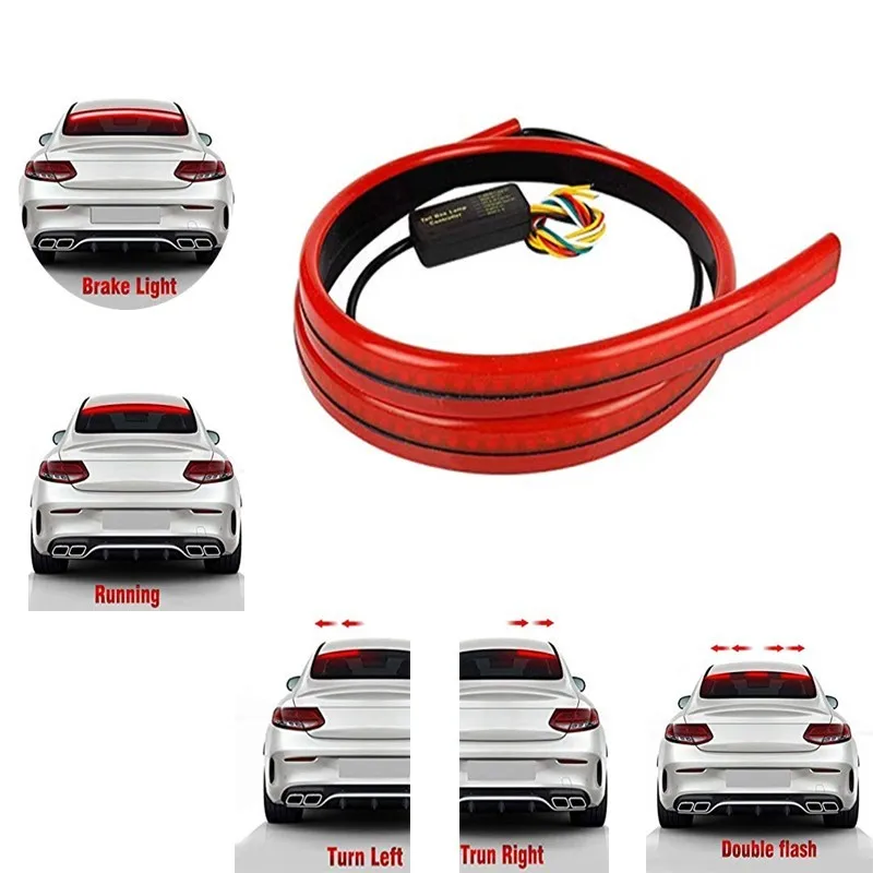 

5-Function Universal 100cm Flexible LED High Mount Stop Car Turn Drive Rear Tail Warning Auto Waterproof Red Stop Lamp Car Style