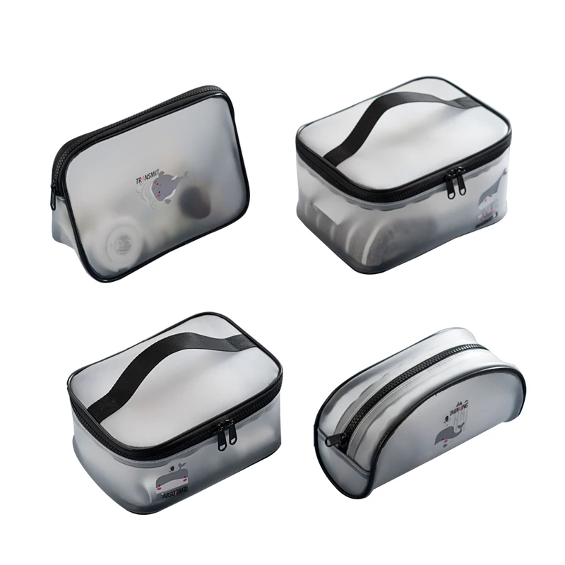 للماء شفافة حمام التجميل حقيبة النساء السفر واضحة غسل الزينة المنظم الجمال المكياج اللازمة سستة الملحقات
