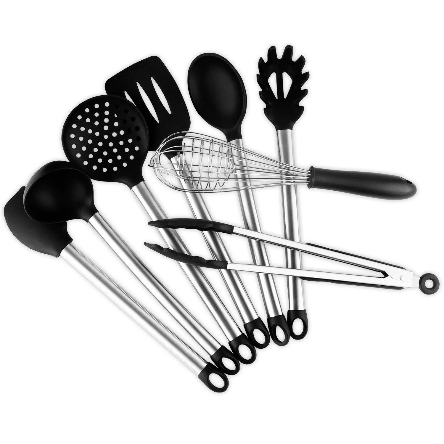 

Hot Sale Silicone Cooking Utensils Utensil Crock 9 Packs Silicone Kitchen Utensils Heat-Resistant No-Stick Kitchen Utensi