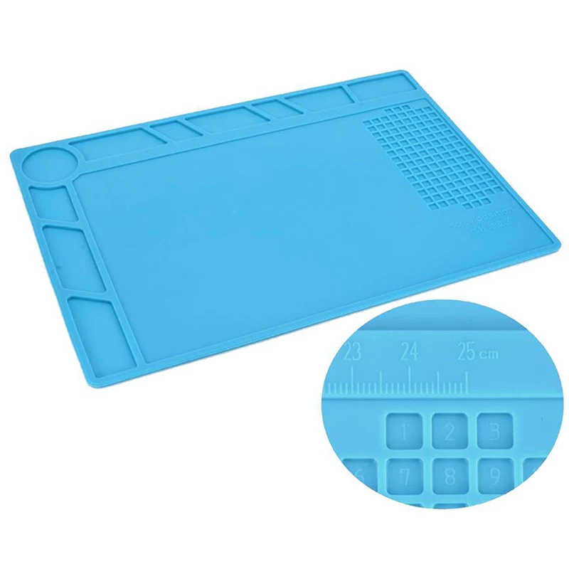 

33.7x22.7cm Soldering Station Iron Phone PC Computer Repair Mat Magnetic Heat Insulation Silicone Pad Desk Platform