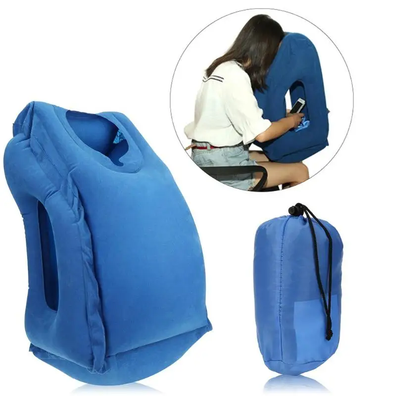 Inflatable Travel Office Pillow Portable Innovative Body Back Support Foldable Blow Neck Protect Pillow Air Soft Cushion Trip