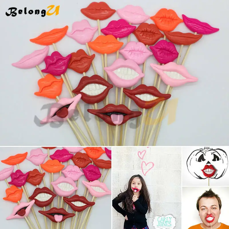 

22Pcs Photocall Funny Mouth Stick Photo Booth Wedding Decor Photobooth Birthday Party Decorations Adult for Photo Shoot Props