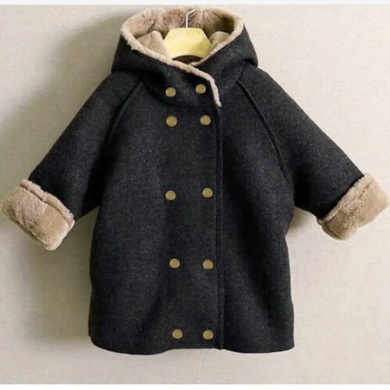 

High quality cashmere boy jacket fashion double-breasted solid children's wool coat wool coat boy child jacket