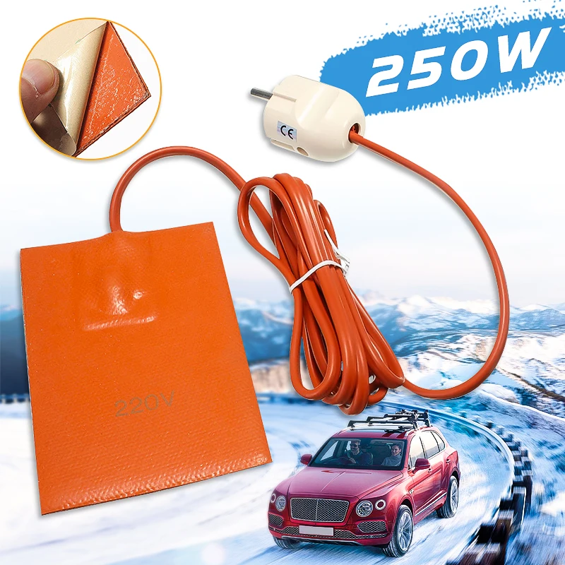Car Sump Tank Heater Pad Silicone Heating Pad 175W 110V Adhesive Pad Heater with EU Plug 110V-220V