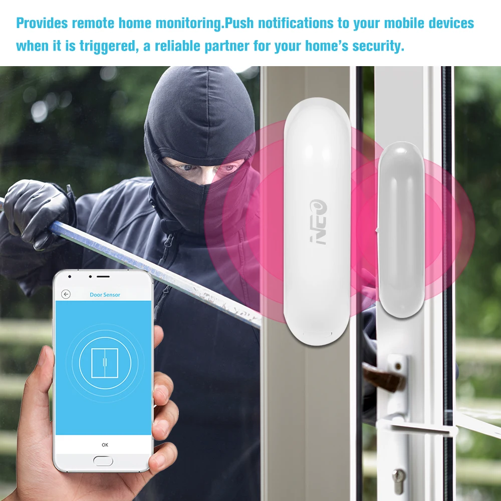 3 шт. NEO Coolcam NAS DS01W WiFi умный датчик окна двери магнитный контактный детектор