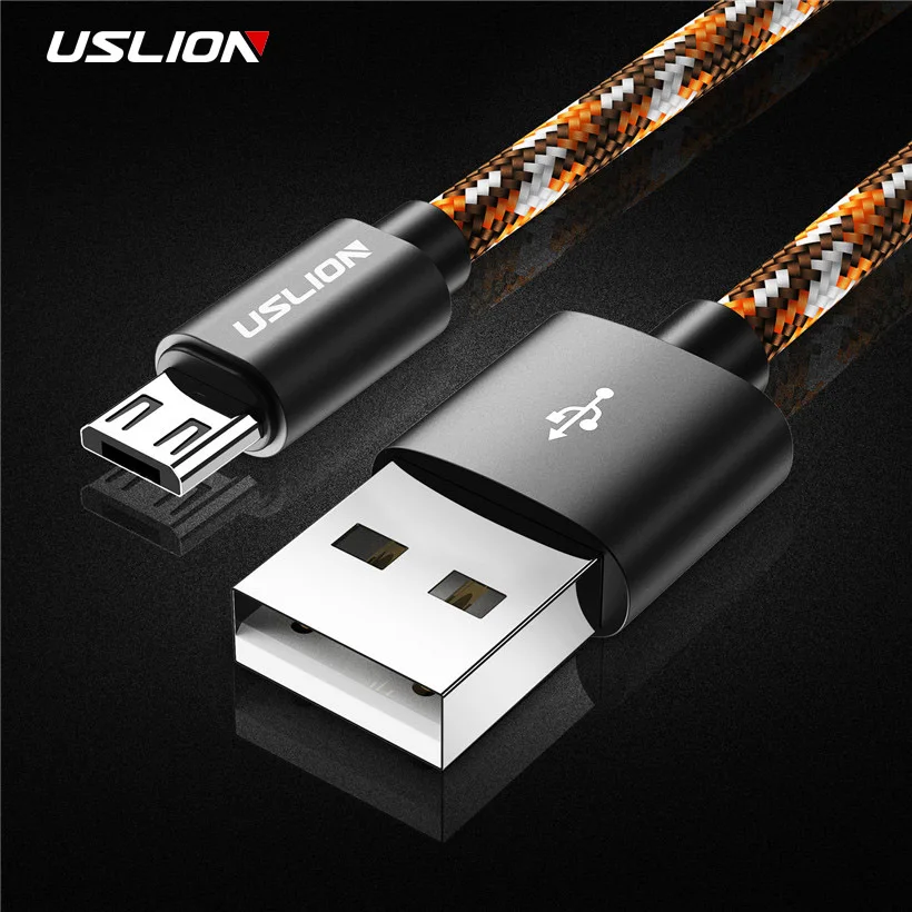Кабель Micro USB USLION для Samsung Xiaomi LG Huawei Andriod Microusb камуфляжный мобильный телефон кабели