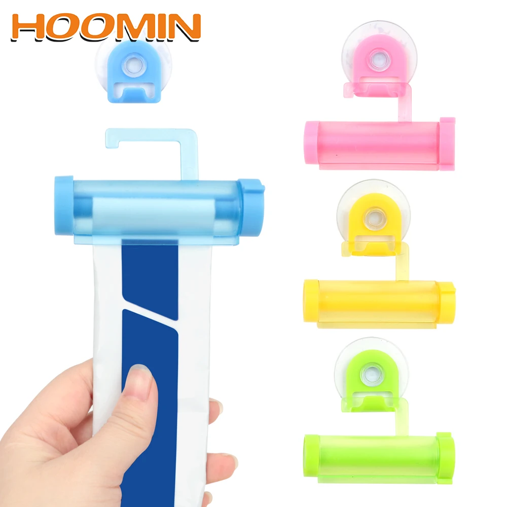 

HOOMIN Facial Cleanser Squeezer Clip Tube Squeezer Toothpaste Dispenser Vacuum Sucker Hook Dispenser Squeeze