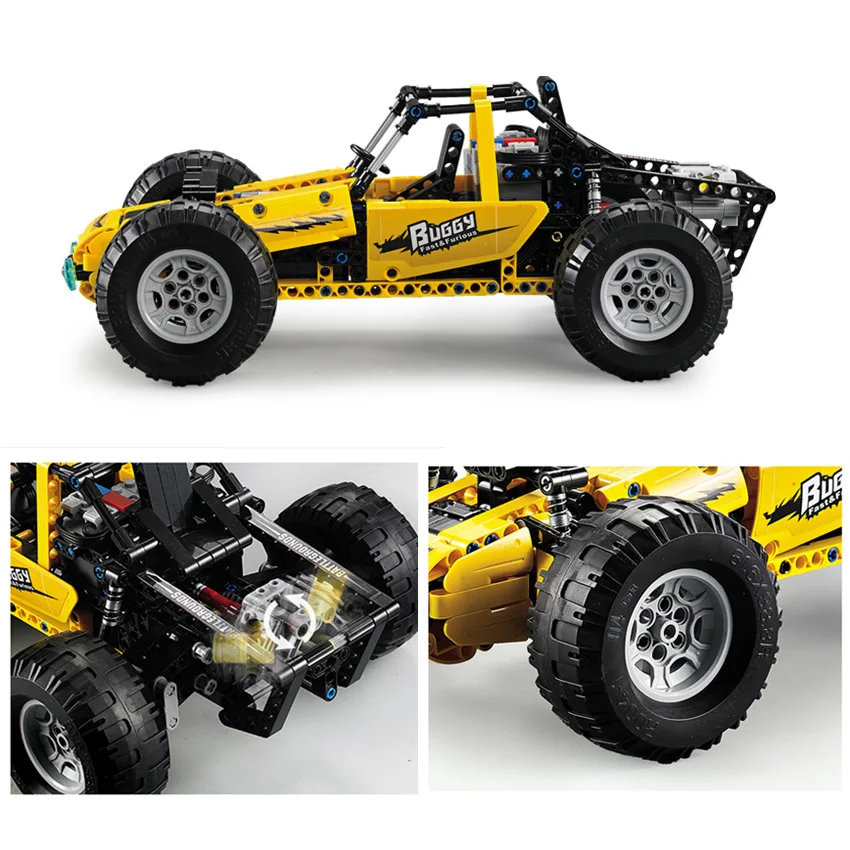 522PCS RC Buggy Car Off-road vehicle Building Block set Rubber Wheel Brick Compatible Legoes Technic Series PUBG Game Toys Gift