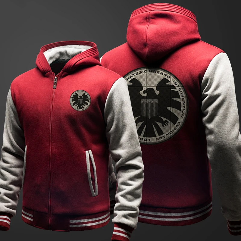 Fans Made Winter Cotton Sweatshirt The Avengers Hoodie SHIELD Luminous Thick Hoodies