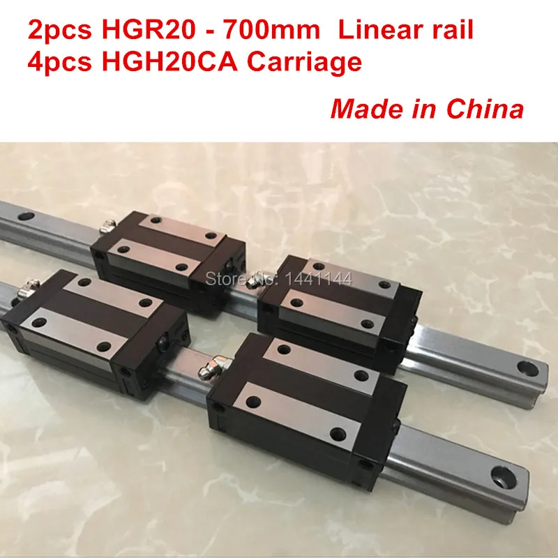 

HGR20 linear guide: 2pcs HGR20 - 700mm + 4pcs HGH20CA linear block carriage CNC parts