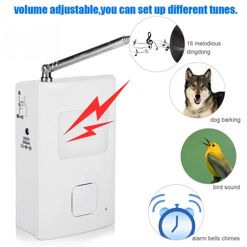 Wireless WIFI Doorbell Electronic Button Waterproof Remote Door Bell Sounds Dog Barking Doorbell Push Button Bell Transmitter-5