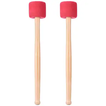 

New Bass Drum Mallets Sticks Red Foam Mallet With Wood Handle For Percussion Bass Drum 13 Inch