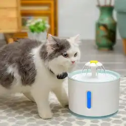 Автоматический светящийся фонтан для домашних животных для кошек фонтан собаки USB Электрический диспенсер для воды 2.4L дозатор напитков