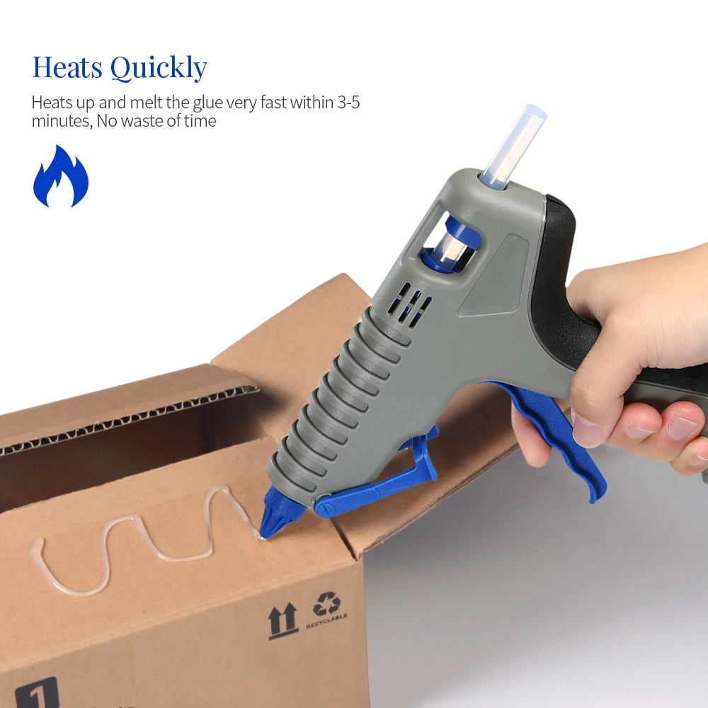 

Hot Melt Glue Gun Mini Professional Industrial Hot Melted Glue 80W DIY Heating Craft Repair Tool with 10pcs Glue Sticks