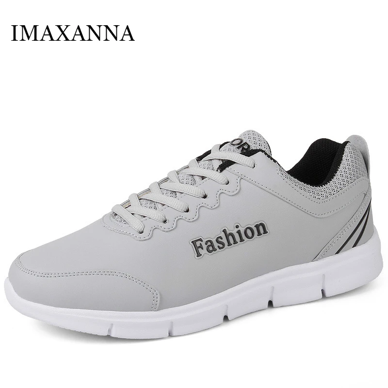 

IMAXANNA Casual Shoes Man Lace Up Mesh Breathable Spring High Quality Men Shoe Leather Comfortable Male Flat Single Shoe Light