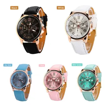 

Rose Gold Plated Quartz Watch Ladies PU Leather Strap Business Simple Ladies Watch Modern Fashionable