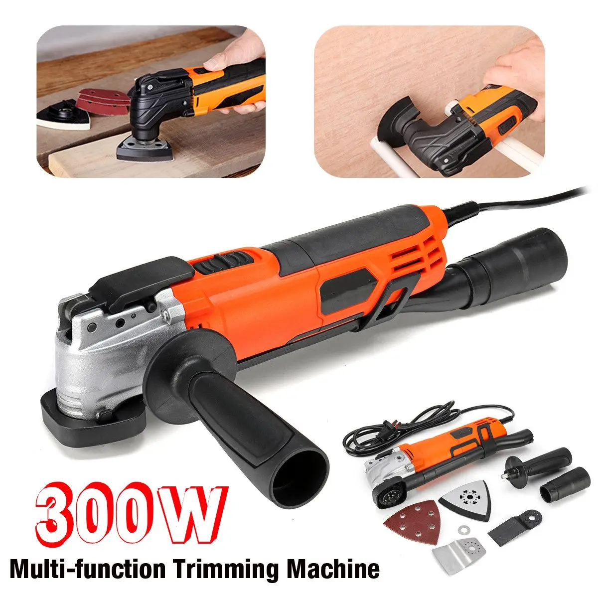 

Variable 6 Speed 300W Electric Multifunction Oscillating Tool Kit Multi-Tool Power Tool Electric Grinder Trimmer Saw Accessories
