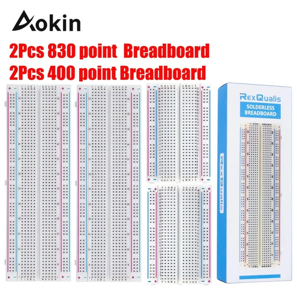 

4PCS Breadboards Include 2PCS 830/400 Point Solderless Prototype PCB Point Solderless Prototype for Arduino diy kit