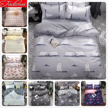 

Gray Duvet Cover Bedding Set Adult Kids Soft Cotton Bed Linen Single Twin Full Queen King Size Bedspread 150x200 180x220 200x230