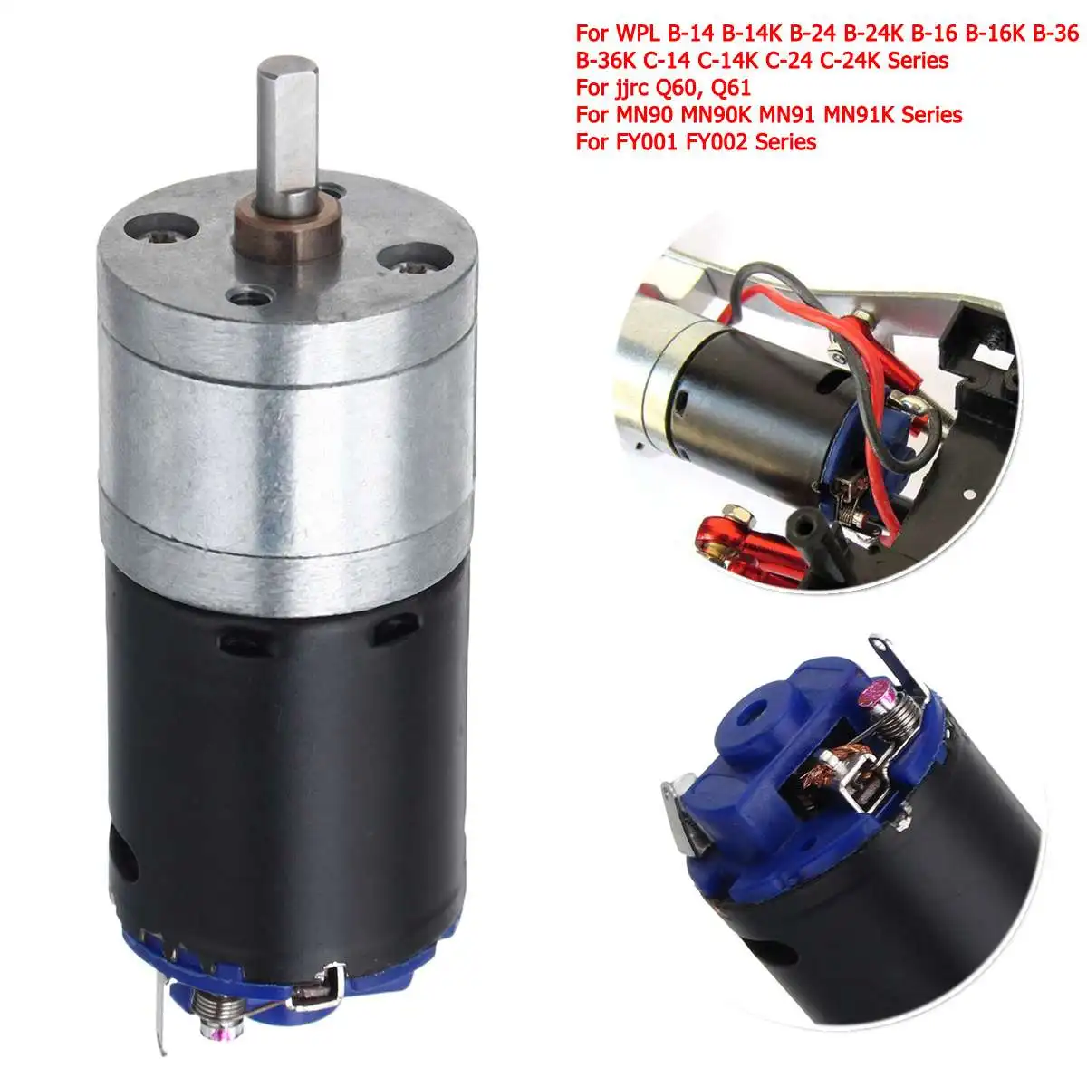 

LBLA Metal Transfer Gearbox with 370 Motor For WPL 1/16 RC Car B16 B-24 B14 C14 B36 DIY Upgrade Accessories