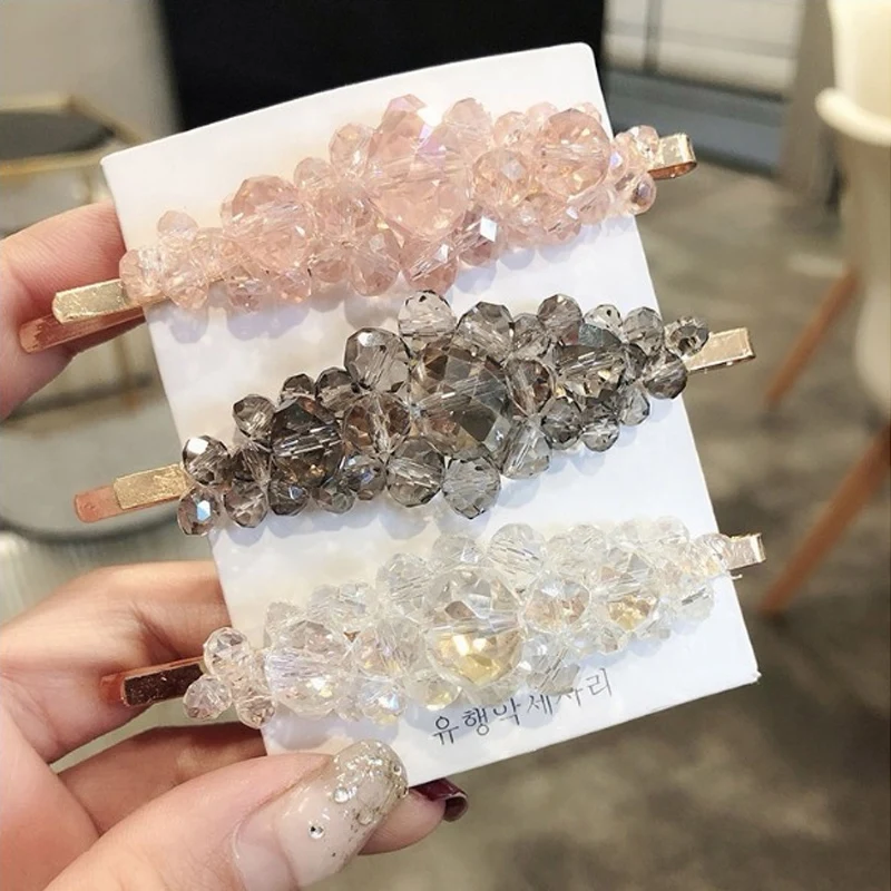 

Sale Bling Crystal Bow Flower Hairpins Headwear for Women Girls Rhinestone Hair Clips Pins Barrette Styling Tools Accessories