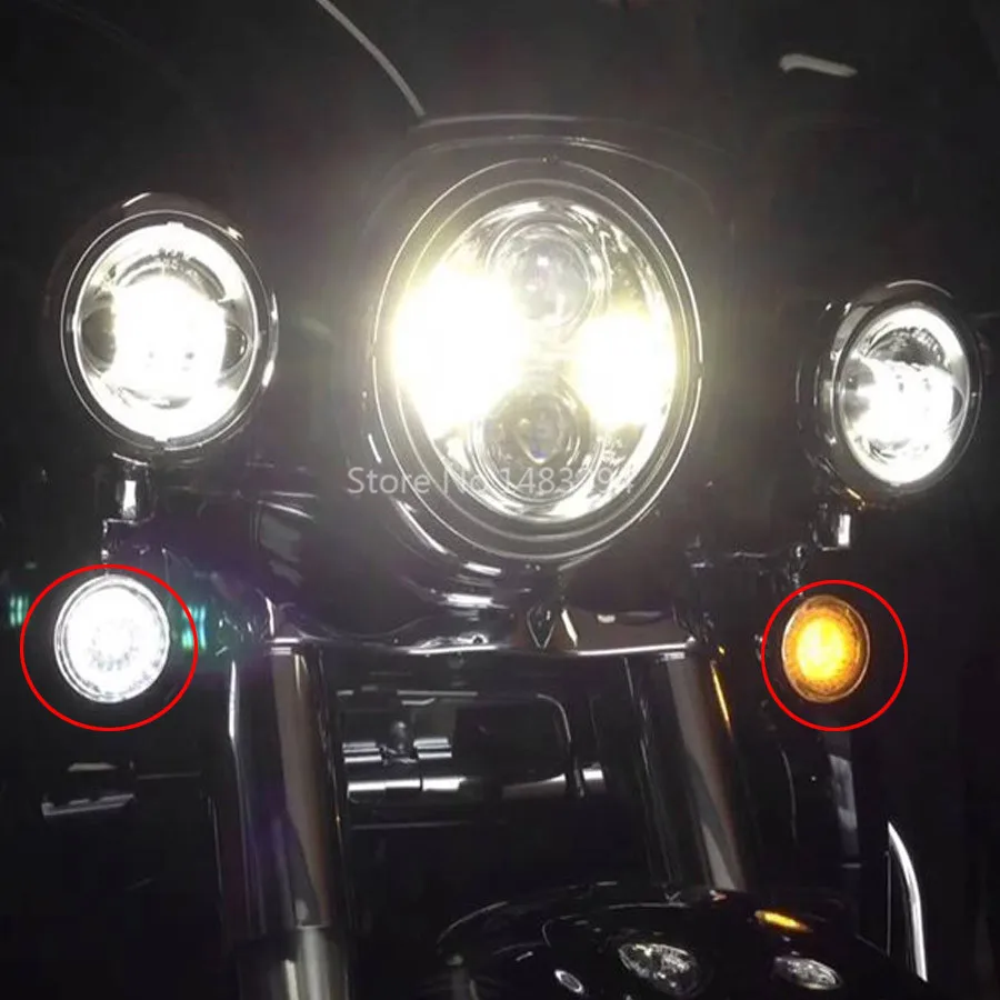 2 x Motorcycle Patch 1156 LED Lamps Turn Signal Inserts Light Fits For