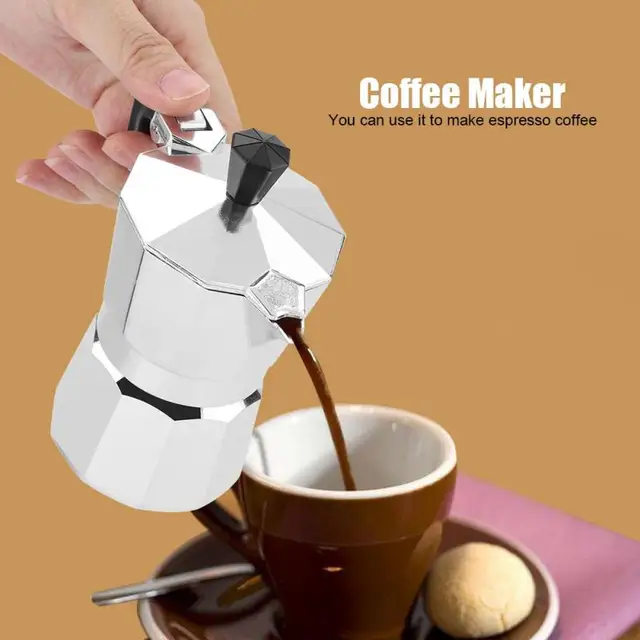 50mL 1 Cup Aluminum Italian Type Moka Pots Espresso Coffee Maker Stove Home Office Use New 5