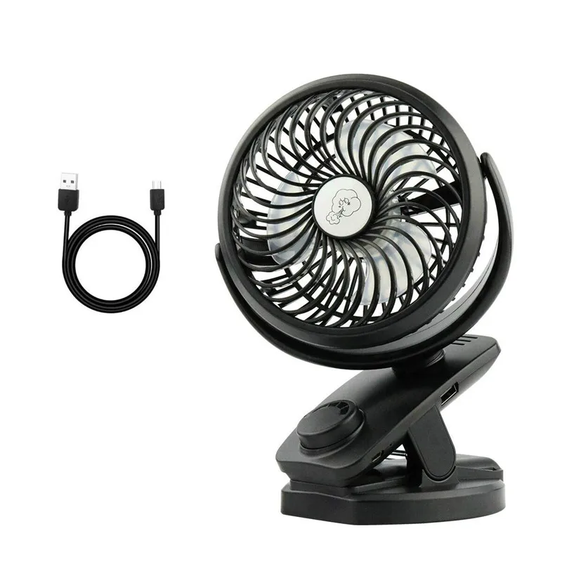 

1Pcs Rechargeable Mini Fan Protable Clip on Fan DC 5V Portable USB 4400mA Battery Operated for Baby Stroller Desk Gym Travel