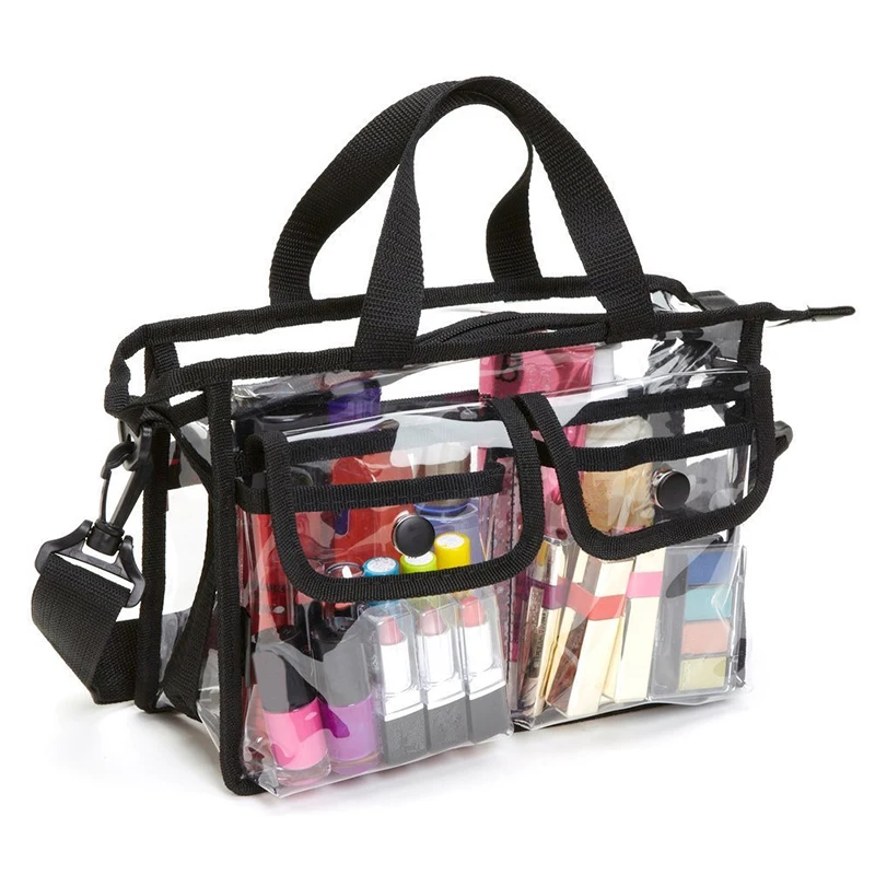 

New Transparent PVC Travel Bags Large Capacity Tote Women Cosmetics Handbag Beach Summer Makeup Organizer Shoulder Bag Clear