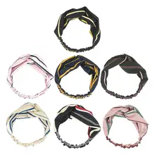 7 шт. повязка на голову с узлом бантом декоративная полоска крест милые резинки для волос аксессуары для волос обруч для волос для девушек женщин