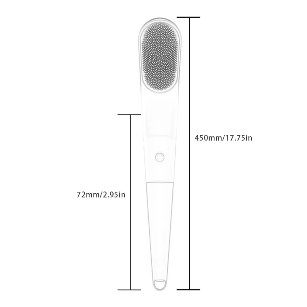 Электрический массажный купальный инструмент, щетка для ванны, звуковая вибрация, длинная ручка, щетка для ванны, силиконовая водостойкая щетка для спины