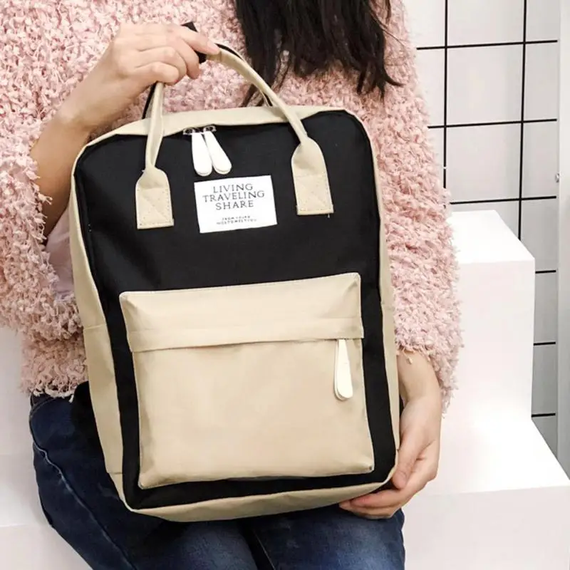 

Hit Color Nylon Backpack Preppy Style Large Capacity School Bagpack Casual Travel Shoulder Backpack Simple Personality Luggage