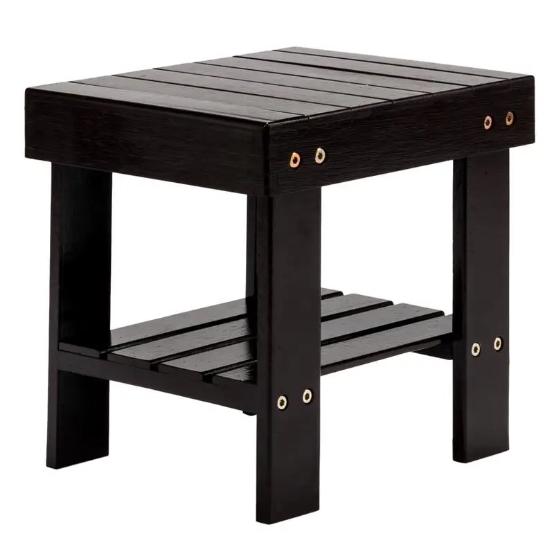 

Children Bench Stool Bamboo Coffee Color Easy To Assemble. Outstanding Varnish Coatings Works As Storage Stand, Kids Step Stool