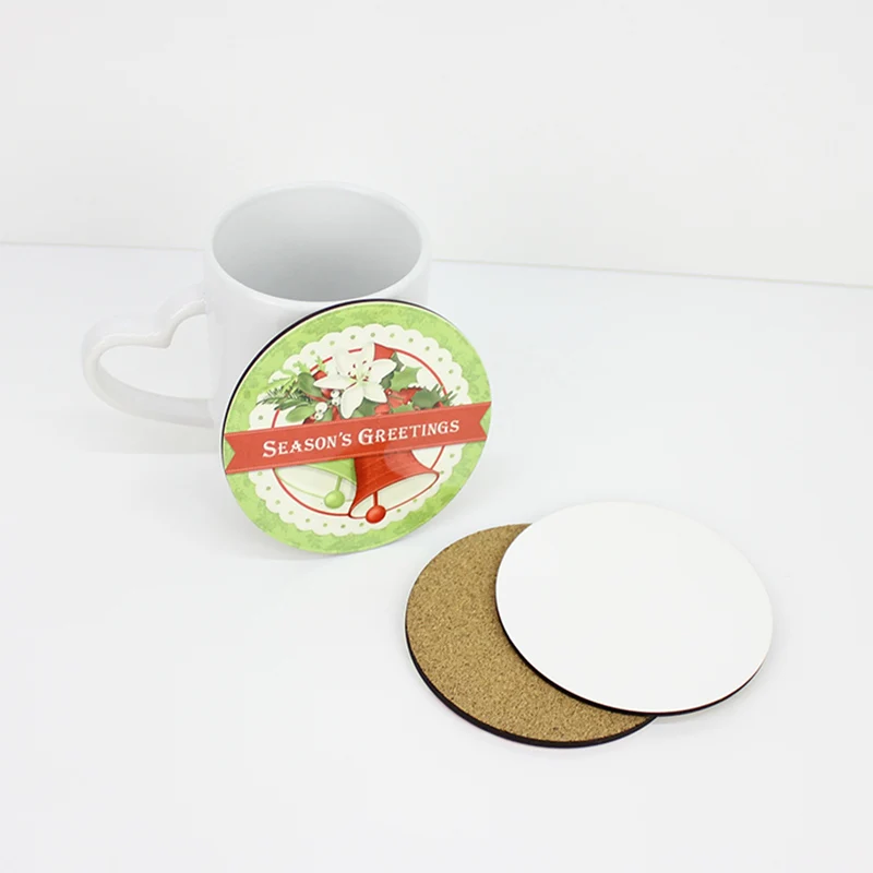 Panneau de fibres /à densit/é moyenne en MDF carr/és en li/ège et en carton dur de sublimation 9cm Carr/é Lot de 6 sous-verres carr/és en forme de sublimation vierge