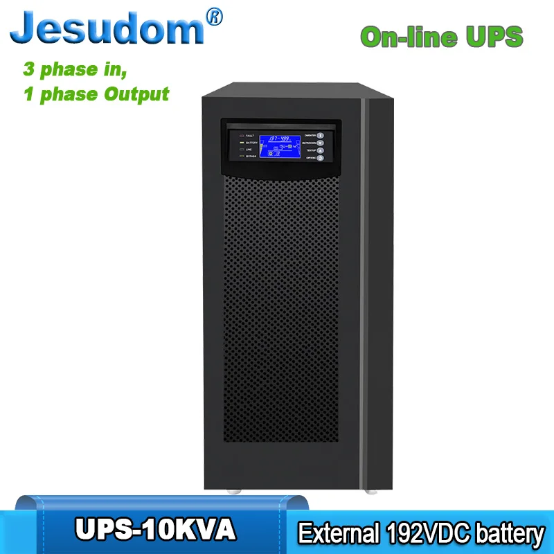 

10KVA/8KW Online UPS Tower Style,192VDC, External Battery Pure Sine Wave Output 3 Phase In to 1 Phase Out ups