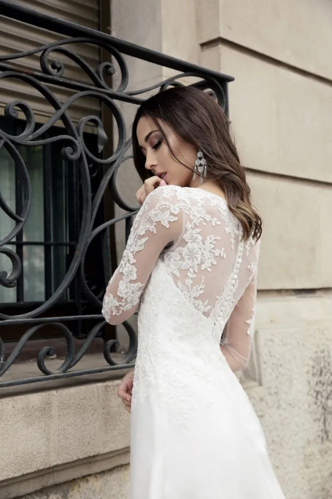 Vivian's Bridal 2018 иллюзия свадебное платье русалки элегантное кружевное с