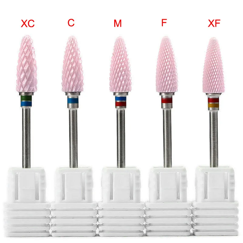 

Pink Ceramic Manicure Nail Drill Bit Electric Rotary Nail Files Deburring Cuticle Drill Pedicure Tools