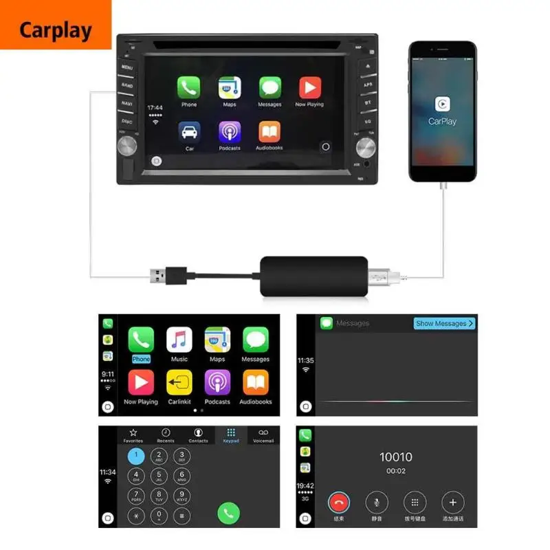 12 В USB Dongle для Apple iOS CarPlay навигационная система для Android плеер черный usb-кабель iPhone и Android смартфон продвижение