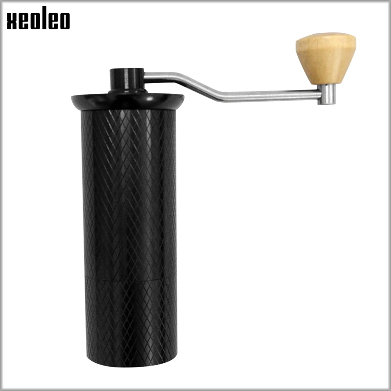 

XEOLEO Portable Coffee grinder Manual Coffee grinder Aluminum Coffee miller for Espresso Black Espresso machine Conical Burr