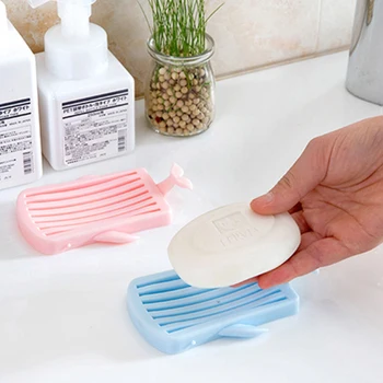 

Plastic Double Layer Whale Shape Creative Tray with Drain Soap Holder for Shower Bathroom Kitchen Use