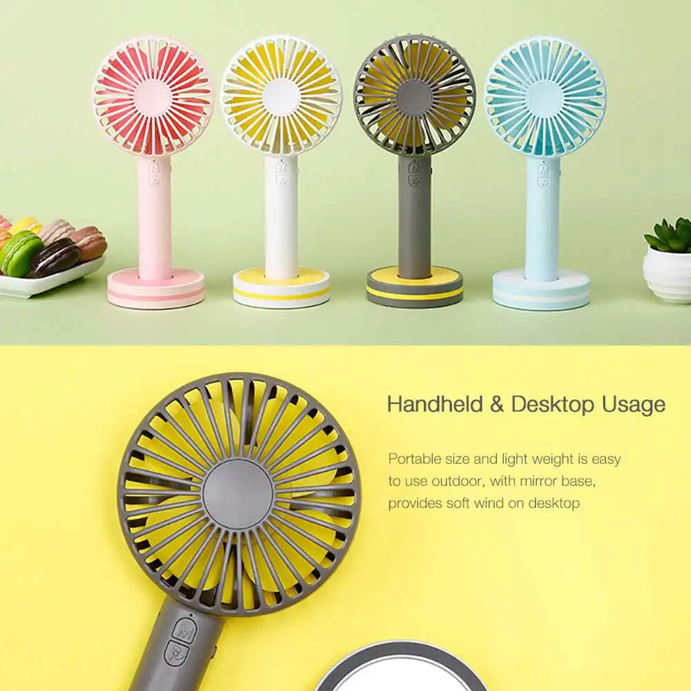 

Portable Mini USB Rechargeable Desktop Fan Ventilation Foldable Air Conditioning Fans Hand Held Macaron Design Handheld Fan