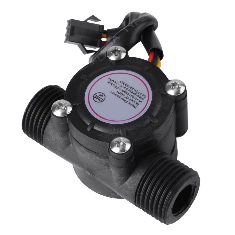 

High Accuracy DN15 G1/2 Water Flow Sensor Hall Effect Flowmeter 1-30L/min New