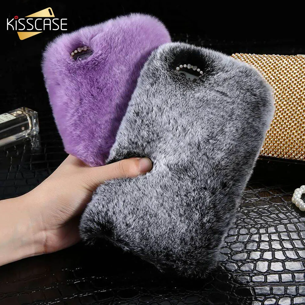 

KISSCASE NEW Rabbit Hair Fur Cases For Samsung Galaxy Note 8 5 4 S7 S6 Edge Case For iPhone X 8 7 6 6S Plus 5 5S SE Back Cover