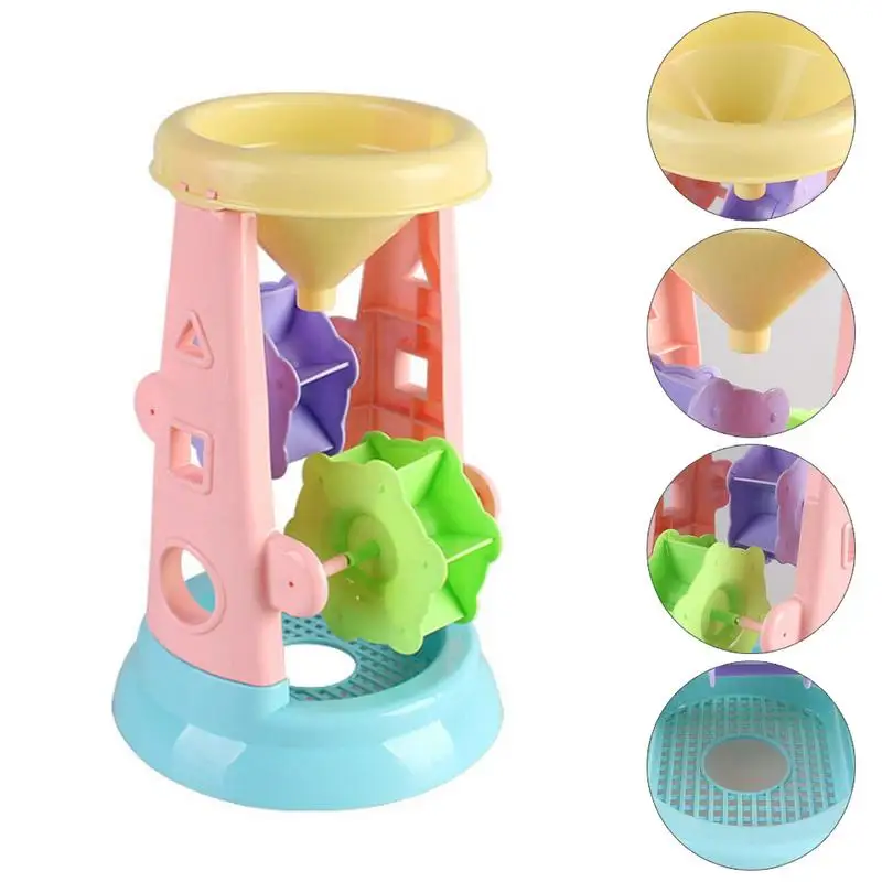 astounding  6 pieces of interesting hourglass set sandbox bucket and watering can beach play toy child baby boy