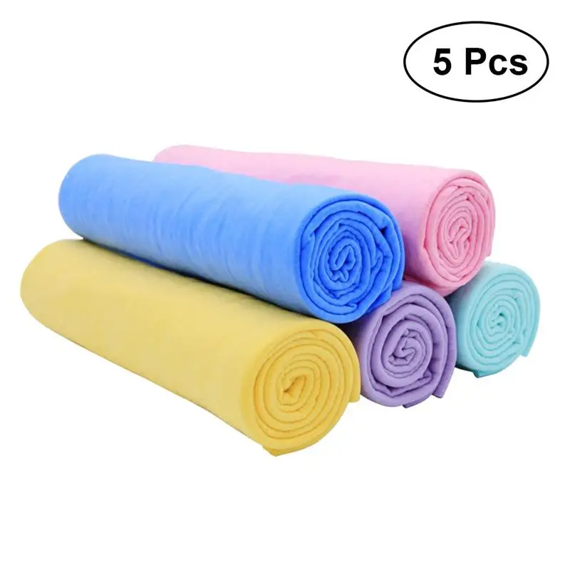 5PCS Magical Functional PVC Synthetic Deerskin Cloth Towel for Machine
